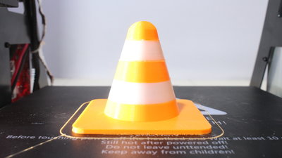Zonestar M8R2 3D printer sample print traffic cone