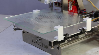 Umbau Zonestar 3D Drucker zum 2D Drucker, spacers glass tile