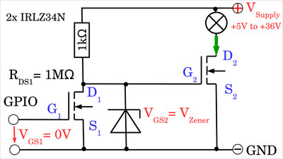Preamplifying stage with Zenerdiode