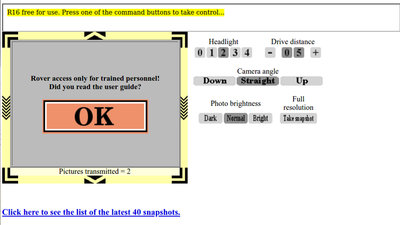 User manual Rovers, initial state
