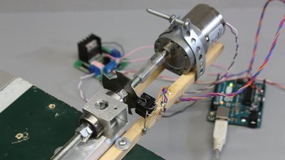 Two transmissive optical sensors of a linear drive