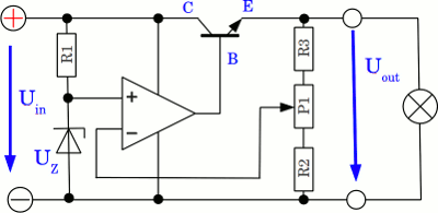 Voltage regulation with operational amplifier