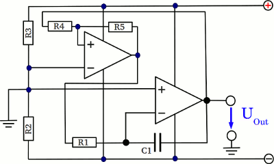 Circuit layout Integrator and Schmitt trigger