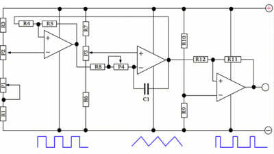 Circuit layout square wave signal