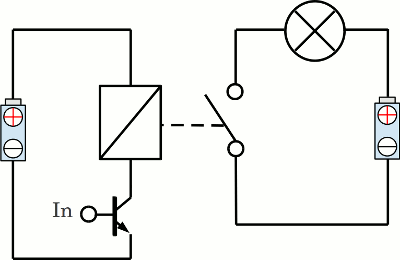 Electronic control of a relay