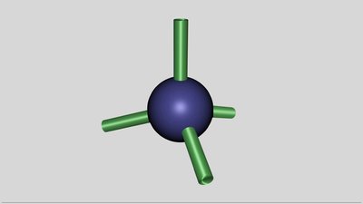 Ball-and-stick model of a silicon atom