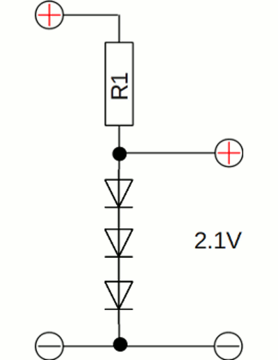 Voltage divider with diode