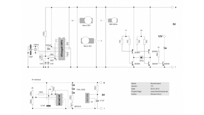 Circuit layout Rover 2.0 with infrared interface